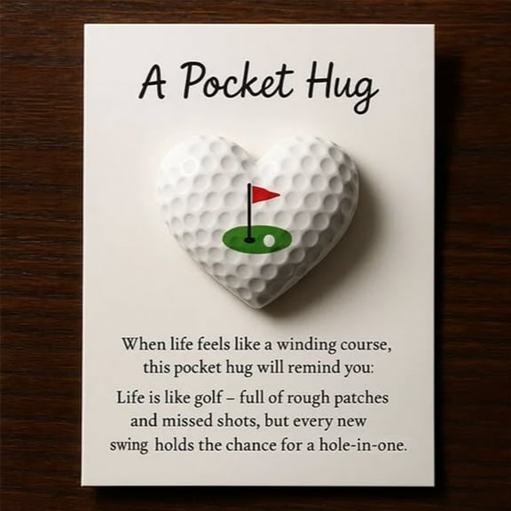 Coollooc Ball Pocket Hug with Inspirational Gift Card, Heart-Shaped Sport-Themed Pocket Hug Collection Emotional Support Good Luck Card for Christmas(C,B)
