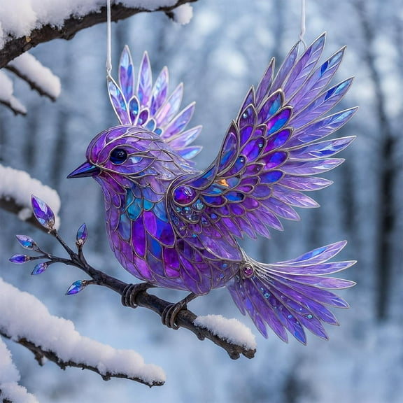 Coollooc Birds for Christmas Tree, Solymall Spirit, Hummingbird Ornament, Unique Birds Gifts for Women, Elegant Bird Decor, Hanging Ornament for Holiday Tree(B)