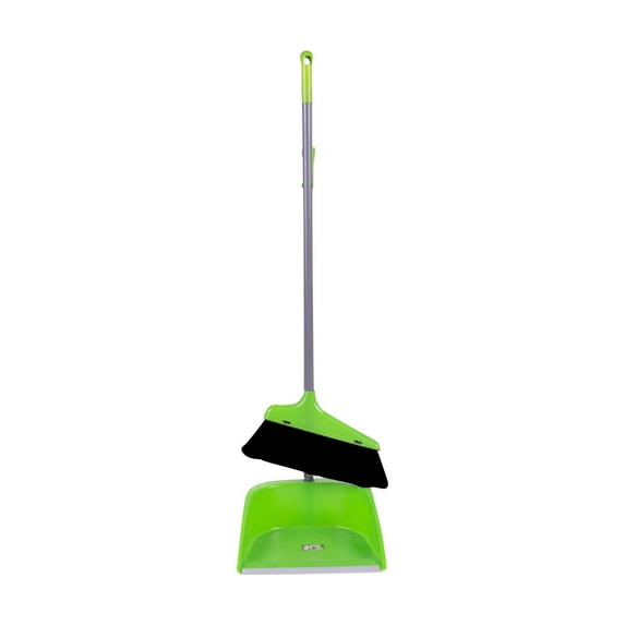 Coollooc Broom and Dustpan Set,Dust Pan with Long Handle,31.5”Broom with Stand Up Dustpan Combo Set for Sweeping Indoor Home Kitchen Office Lobby