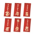 thumbnail image 1 of Coollooc Chinese New Year Red Envelopes, 2025 Chinese Lunar New Year of the Snake Large Envelope Lucky Money Hong Bao Red Packet with 6 Different Gold Embossed Patterns (6 Pcs 6.5 * 3.4in), 1 of 9