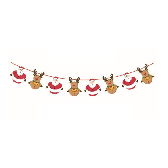 Coollooc Christmas Banners - Garland Banner Hanging Stocks Xmas Tree Santa Banner Claus Party Decoration Favors for Wall Window Front Door Indoor Outdoor Garden