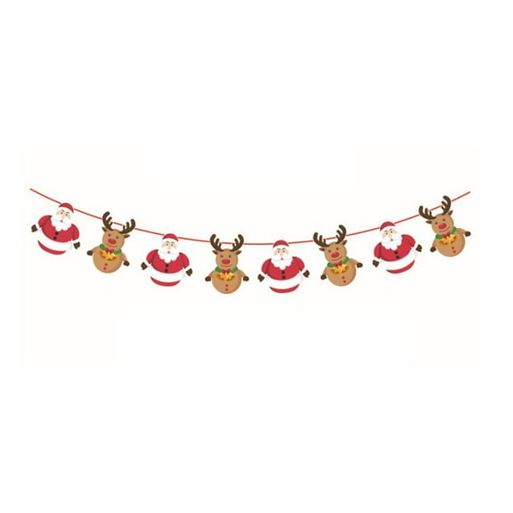 Coollooc Christmas Banners - Garland Banner Hanging Stocks Xmas Tree Santa Banner Claus Party Decoration Favors for Wall Window Front Door Indoor Outdoor Garden