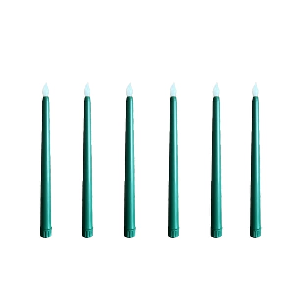 Coollooc Christmas LED Flameless Taper Candles with Remote, Xmas 6 PCS Blue Candlesticks Battery Operated 3D Flickering - 10.8 Long Realistic Fake Candle Sticks for Home/Wedding/Fireplace Decor
