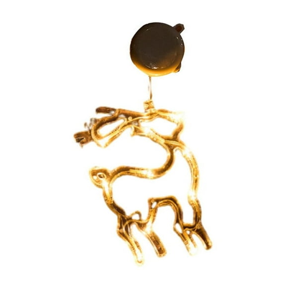 Coollooc Christmas Window Lights Decorations Elk Crescent Moon Snowfake Star Christmas Tree LED Sucker Lamp Suction Cup Hanging Window Christmas Lights for Holiday Outdoor Indoor Decor