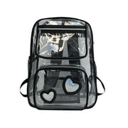 Coollooc Clear Backpack Heavy Duty with Padded Straps, Side Pockets for Kids, Boys, Girls, School, Stadium Approved Events