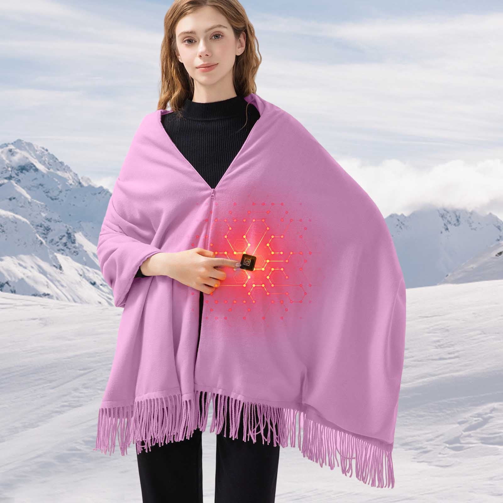 Coollooc Cordless Throw Blanket, Heated Blanket Battery Operated, Cordless Heated Blanket, Wearable USB Heated Blanket, On The Go Cordless Heated Throw, Portable Cordless Heated Throw Shawl(D,A)