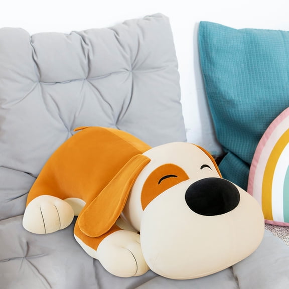 Coollooc Cute Dog Body Pillow Dog Stuffed Animals Plush Long Body Pillow for Dogs Large Sleeping Hugging Dog Pillow Christmas Birthday Gifts for Kids(12 Inch)