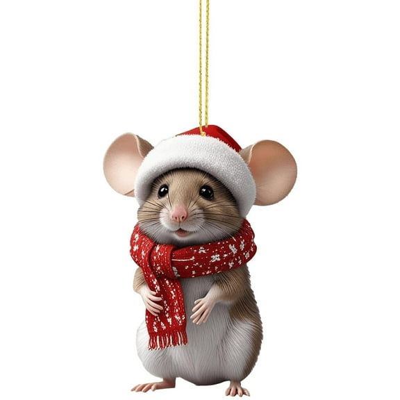 Coollooc Cute Mouse Hanging Ornaments for Christmas Tree, Christmas Decorations, Christmas Tree Ornaments, Christmas Decor Indoors Home Mouse Party-Animal(E)
