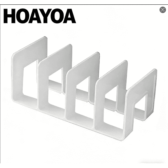 HOAYOA Desktop Bookshelf, Tabletop Bookshelf for Office Home Tabletop, Mini Bookshelf,Desktop Shelf,Small Bookcase, Book Organizer for Living Room, Bedroom, Home Office,Kids Room(White)