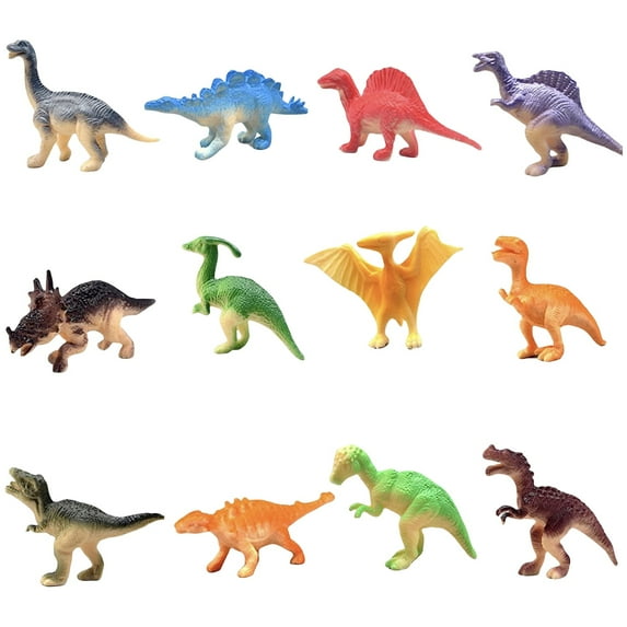 Coollooc Dinosaur Toys for Kids - 2” Fun and Colorful Fidget Toys, Dinosaur Party Supplies, Dinosaurs Party Favors & Birthday Decorations - Classroom Prizes - Pack of 12 pcs - Easter Toys