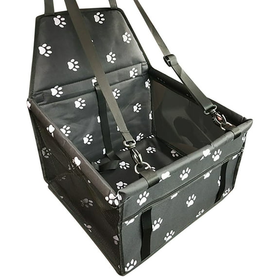 Coollooc Dog Car Seat Foldable Dog Car Booster Seat Waterproof Breathable Oxford Travel Bag for Small to Medium Dogs, Puppies, and Pets-Pattern