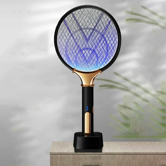 Coollooc Electric Fly Swatter Bug Zapper Racket Mosquito Killer with Purple Mosquito Light Rechargeable for Indoor Home Office Backyard Patio Camping