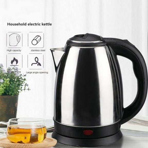Coollooc Electric Kettle 2 L Double Wall Food Grade Stainless Steel Interior Water Boiler, Coffee Pot & Tea Kettle, Auto Shut Off and Boil Dry Protection for Tea Coffee