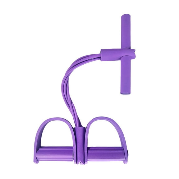 Coollooc Fitness Resistance Bands, 4 Tube Pedal Ankle Puller, 2025 Upgrade Stretch Bands for Sit Up Exercise Equipment, Suitable for Abdomen/Arm/Leg Stretching Slimming Training(1PCS,Purple)