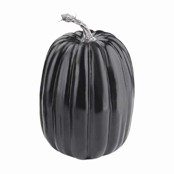 Coollooc Foam Pumpkins, Black & Orange Large Artificial Foam Pumpkins for Fall Decor, Halloween, Thanksgiving, Paintable for DIY Crafts & Centerpieces(Black)