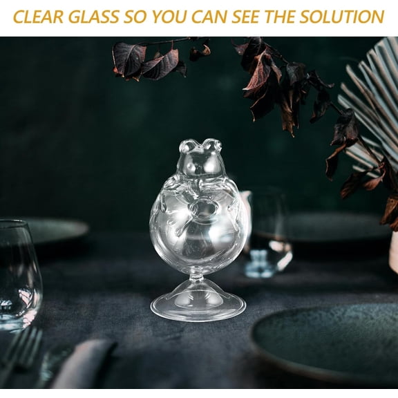 Coollooc Frog Tumbler Glassware Crystal Drinking Glass, Fun Animal Mug for Home Party Cocktails Unique Novelty Frog Cup, Robust Construction for Home Office Use Drinkware for Frog Lovers(White)