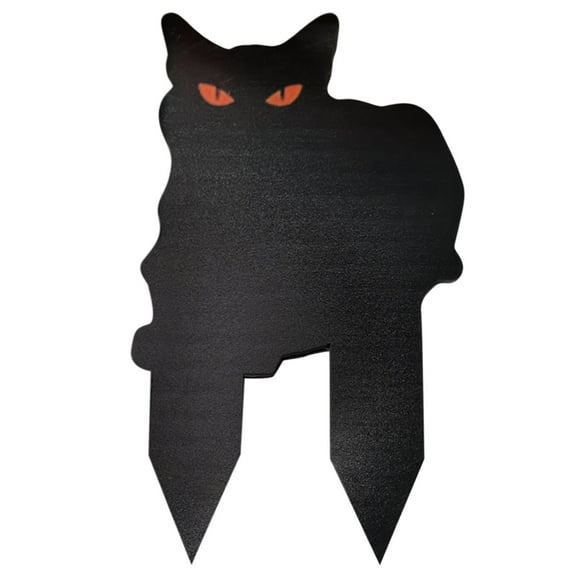 Coollooc Halloween Garden Decor - Black Cat Lawn Stakes Garden Black Cat Insert, Silhouette Statue Decor Animal Insert Yard Signs, Garden Ornaments Outdoor Stakes Outdoor Sign Outdoor Decor