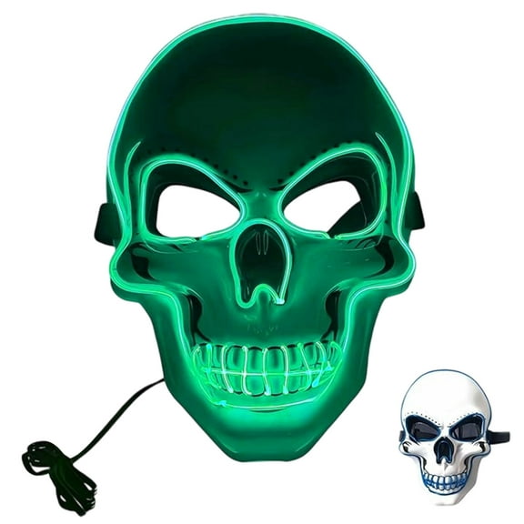 Coollooc Halloween LED Skull Mask, Horror Screm Scary Mask with Light, Masque for Creepy Party Masquerade, LED Face Mask for Men Women Halloween Festival Party(C)