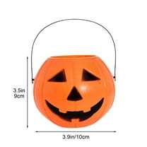 Coollooc Halloween Pumpkin Bucket Candy Bucket Portable Halloween Decor for Halloween Party Candy Storage Portable Pumpkin Bucket Decorations(L)