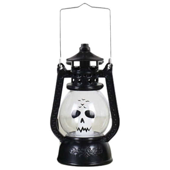 Coollooc Halloween Skull Spider Web Lantern with Flickering LED, Portable Lantern for Halloween, Vintage Halloween Lamp Handheld Lantern Oil Lamp for Halloween Decorations Indoor & Outdoor