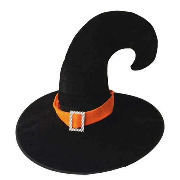 Coollooc Halloween Velvet Witch Hat Purple - Unique Wizard Hat with Vibrant Color and Metallic Buckle - Halloween Costume Accessory for Women and Girls(Orange)