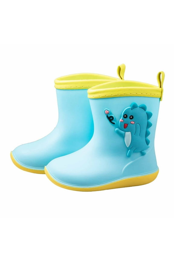 Hedgehog Pattern Kids Rain Boots, Toddler Rain Boots Waterproof Rubber Easy-On Kids Rain Boots for Girls and Boys