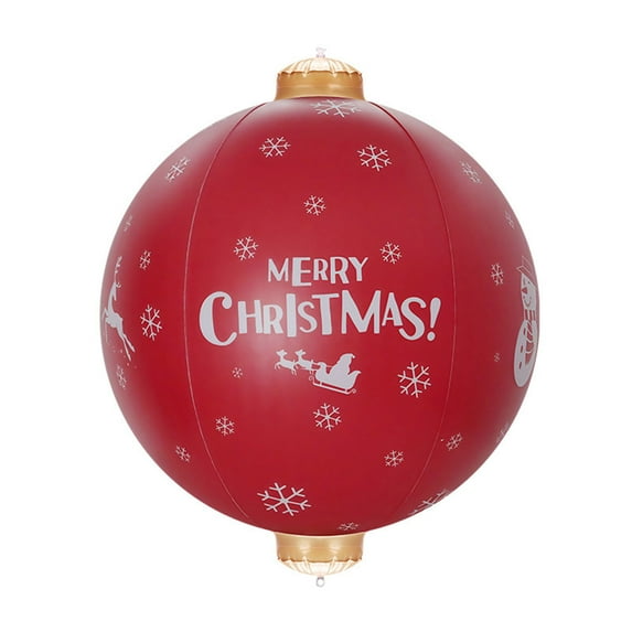 Coollooc Inflatable Christmas Ornaments, 24" x 24" Oversized Outdoor Christmas Ball Ornaments, Holiday Yard Christmas Tree Decorations, Indoor and Outdoor Decoration Balls(U,24"x24")