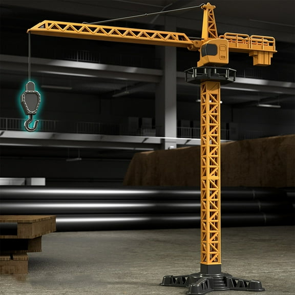 Coollooc Large Size Alloy Die-cast Model Toy Diecast Tower Slewing Crane Truck Vehicle Miniature Car 1:50 Gift for Kids Height 16 inch