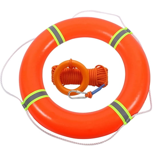 Coollooc Life Preserver Ring 20 in, Pool Life Ring, Foam Buoys for Boat, Rescue, Flotation Device for Boating, Pool & Outdoor Water Safety, Heavy-Duty Foam Buoy & Perimeter Line Lifeguard Kit(D)