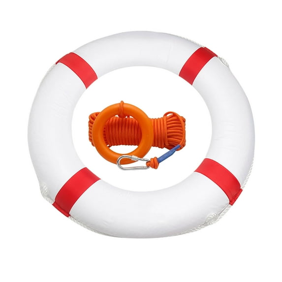 Coollooc Life Preserver Ring 20 in, Pool Life Ring, Foam Buoys for Boat, Rescue, Flotation Device for Boating, Pool & Outdoor Water Safety, Heavy-Duty Foam Buoy & Perimeter Line Lifeguard Kit(A)