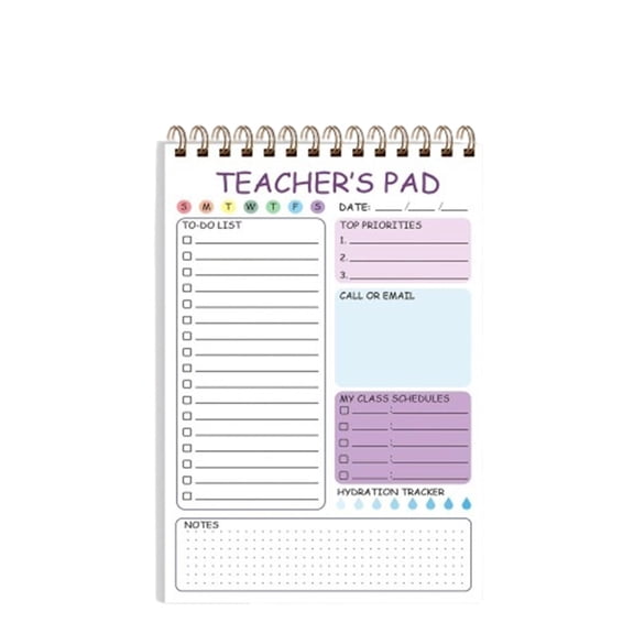 Coollooc To Do List Notepad - Daily Planner Notepad Undated 50 Sheets Tear Off, 5.1" x 8.6" Checklist Productivity Organizer with Hourly Schedule for Tasks(B,Purple)