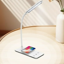 Coollooc Metal Desk Lamp Wireless Charging Table Lamp Touch Reading Lights Desk Lamps for Bedroom, 3 Way Dimmable Bedside Lamp with USB Charging Ports Lamp for Study Room and Office