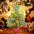 thumbnail image 1 of Coollooc Mini Christmas Tree with Lights, Pre Lit Artificial Mini Xmas Tree for Tabletop,Outdoor,Bedroom,Office Decorations,Includes Led Lights(Red,Light), 1 of 9