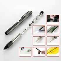 Coollooc One Pen Nine Functions -Christmas Gifts for Men, 9 in 1 Multitool Pen with LED Light, Cool Gadgets, Stocking Stuffers Gifts for Men, White Elephant Gifts for Adults(Yellow)