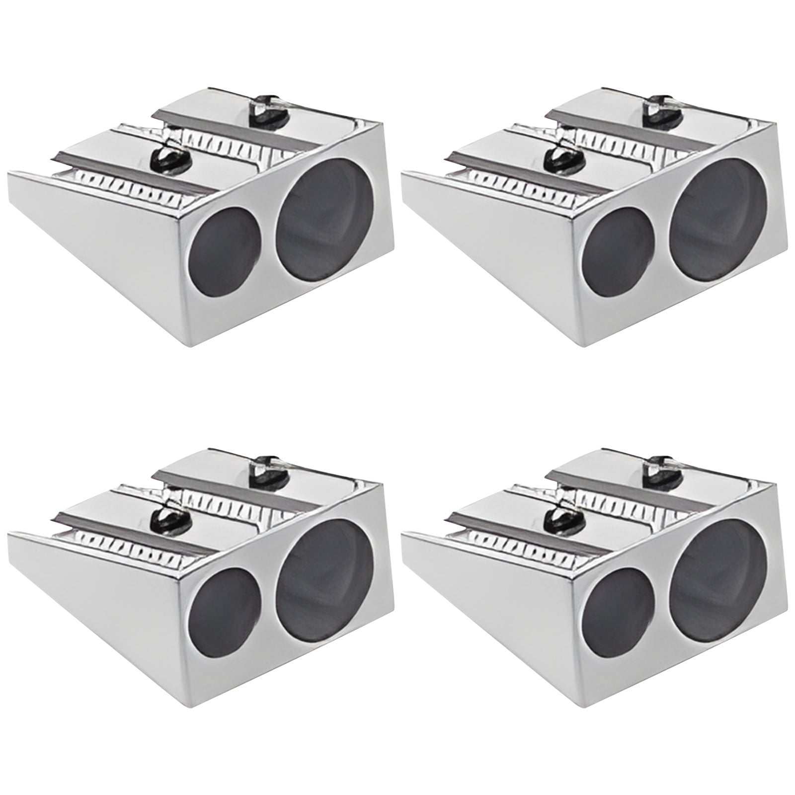 Coollooc Pencil Sharpeners Manual Twin Metal Dual Sharpening Blade Double Holes Rectangular