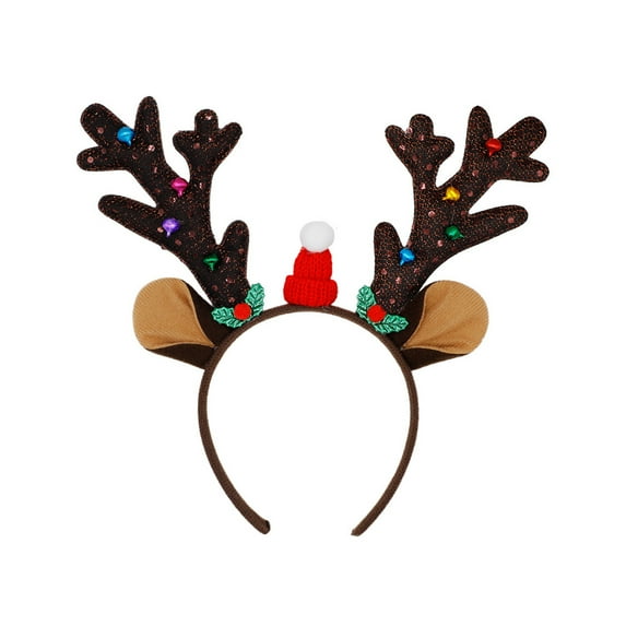 Coollooc Pet Dog Cat Deer Hat, Merry Christmas Dogs Antlers Headbands Elastic Band, Adjustable Reindeer Cap Elk Hat Hair Headwear Xmas Cospaly Accessories(B)