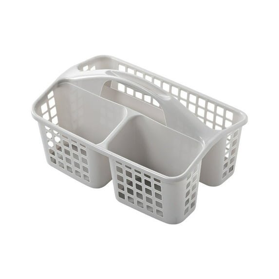 Coollooc Plastic Shower Caddy Basket Cleanning Caddy with Compartments, Bath Portable Storage Utility Caddy Tote for Shower Cleaning Products and Organizing(Gray)