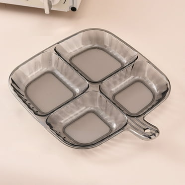 Coollooc Portion Control Plate for Balanced Eating, 7.79x6.49x0.78" Unbreakable Divided Plates,4 Compartment Plates, Reusable Plastic Plates, BPA Free for Kids Adults