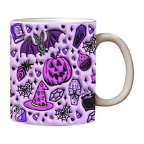 Coollooc Pumpkin Coffee Cup With Ghost, Halloween Coffee Mug, Halloween Ceramic Coffee Mug, Halloween Tumbler Cup, Perfect And Best Gifts for Women Men Friends Family Spooky Fall Mug(D)