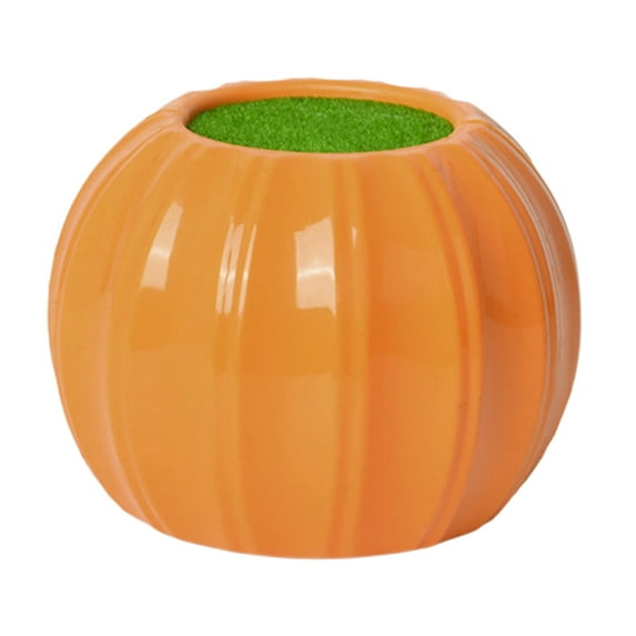 Coollooc Pumpkin Shape Plastic Vase, Creative Pumpkin Planter Flower Vase for Thanksgiving Home Decor Dried Flower Vase Flower Arrangement(Orange)
