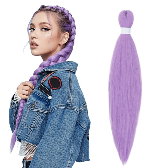 Coollooc Purple Weaving Hair, Extensions Synthetic Purple Weaving Hair for Braids Cosplay Stage Performance, Purple Braiding Hair for Braids, Fake Braid Hair Extensions for Dutch Braid(A)