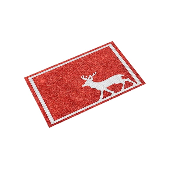 Coollooc Reindeer Door Mat 24x16 Inch, Outdoor Red Christmas Decoration, Reindeer Rug, Reindeer Doormat, Holiday Doormat for Outdoor Entrance Home Holiday Welcome Mat Holiday Doormat