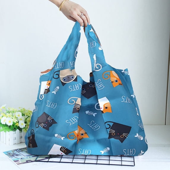 Coollooc Reusable Grocery Bags Foldable Shopping Bags, Tote Bags Nylon Bags, Eco-friendly Travel Recycle Shopping Bags, Waterproof and Machine Washable, for Daily Shopping Supplies Load(B)