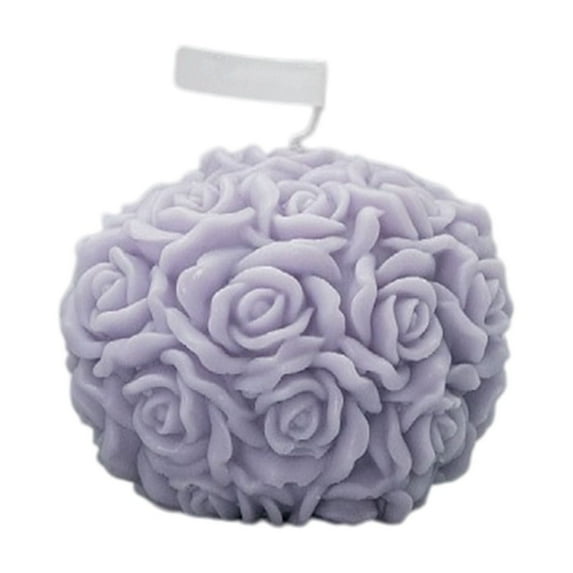 Coollooc Rose Ball Shaped Aesthetic Scented Candle,380G Handmade Spherical Rose Flower Soy Wax Aroma Art Decorative Candle for Table Photo Prop,Prefect Gift for Meditation Stress Relief Mood Boosting
