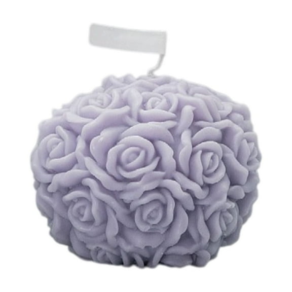 Coollooc Rose Ball Shaped Aesthetic Scented Candle,380G Handmade Spherical Rose Flower Soy Wax Aroma Art Decorative Candle for Table Photo Prop,Prefect Gift for Meditation Stress Relief Mood Boosting