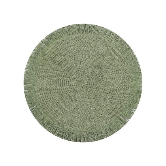 Coollooc Round Cotton Placemat Placemats Table Mats Woven Washable Table Placemats for Fall Kitchen Dining Home Farmhouse Decoration Heat Resistant Place Mat(White)