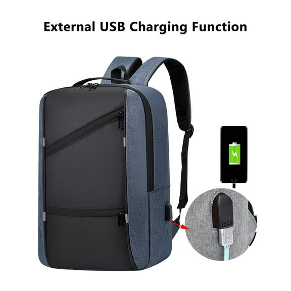 Coollooc School Laptop Backpack with Usb Charging Port, Extra Large College Computer Bookbag with Laptop Compartment Fits 17 Inch Notebook, Business Work Travel Bag, Graduation Gifts for Men Women