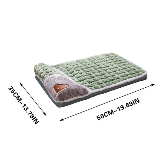 Coollooc Self Warming Dog Bed Mat, 19.7"x13.8" Graphene Fabric Dog Crate Mat, Removable Washable Cover Anti-Slip Bottom Orthopedic Calming Pet Bed Pad for Kennel Cage