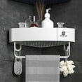 thumbnail image 1 of Coollooc Shower Caddy Corner, Adhesive Corner Shower Shelves for Bathroom Organizers and Storage, Rust Free Plastic Rack for Bathroom Accessories & Decor(B,White), 1 of 8