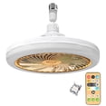 thumbnail image 1 of Coollooc Socket Fan Light, with Aromatherapy Sheet and Remote, Low Profile Ceiling Fans with Lights 3 Wind Speeds 3 Color Dimming, Bladeless Ceiling Fan with E27 for Kitchen/Bathroom(Yellow), 1 of 7